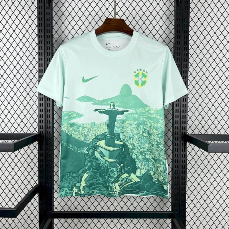 2025 Brazil Jesus Special Edition Light Green Jersey