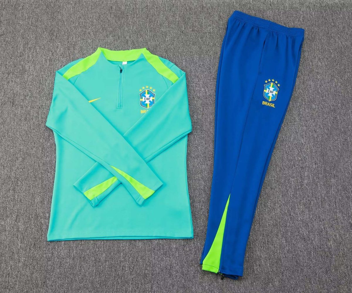 2024 Brazil Blue and green tracksuit